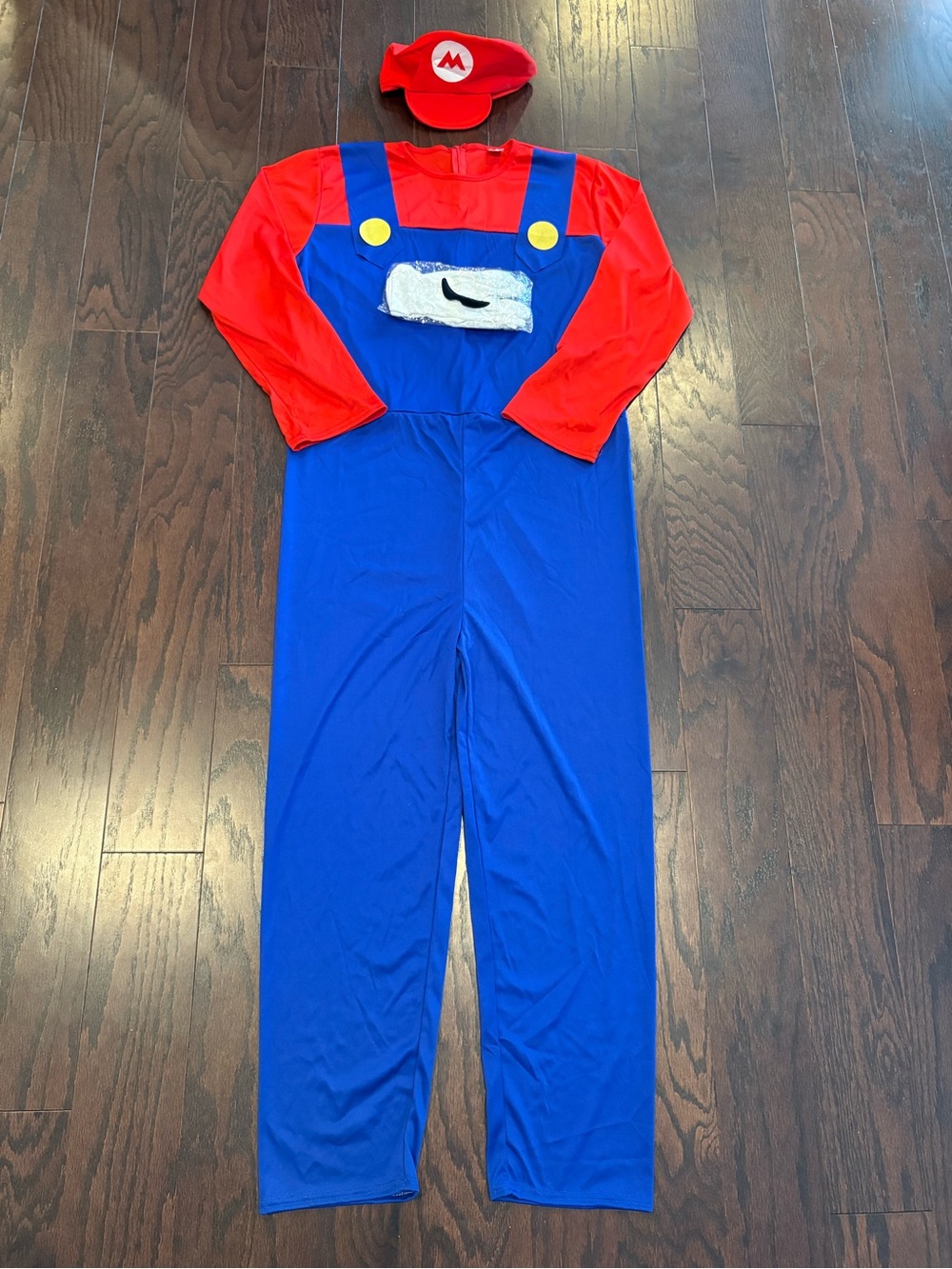 NEW Nintendo Super Mario Bros Adult Costume with Hat, Gloves & Mustache, Size L